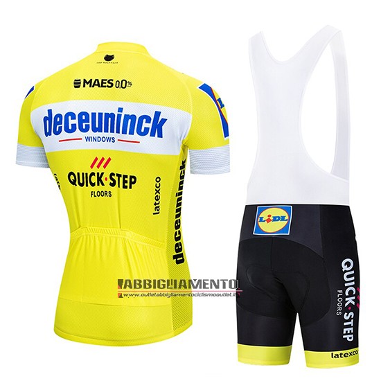 Abbigliamento Deceuninck Quick Step 2019 Manica Corta e Pantaloncino Con Bretelle Giallo Bianco - Clicca l'immagine per chiudere